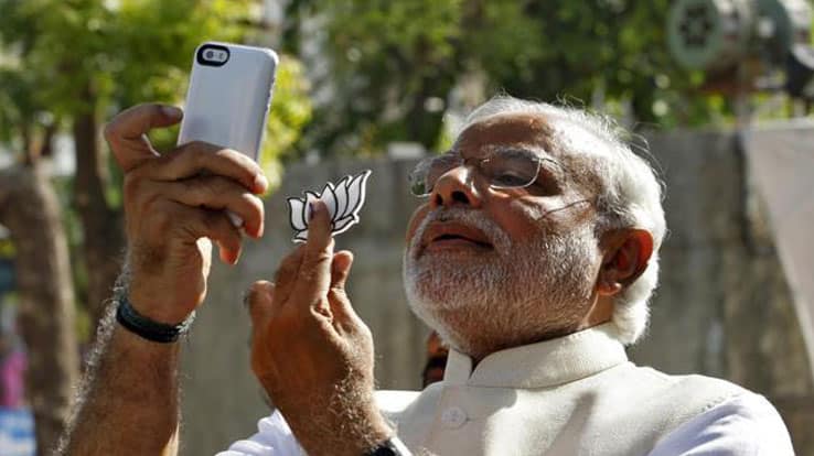 narendra modi selfie social media
