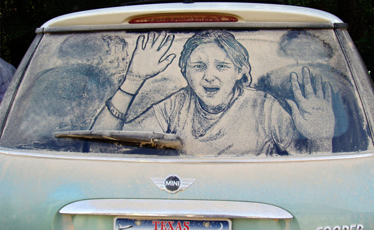dust and dirty car art
