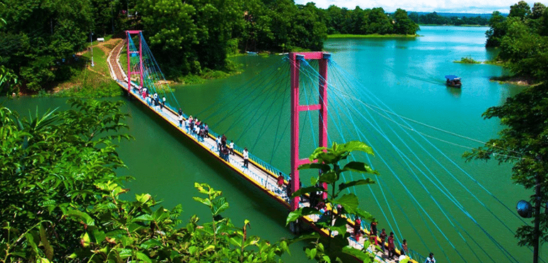 hanging bridge, rangapani, bangladesh