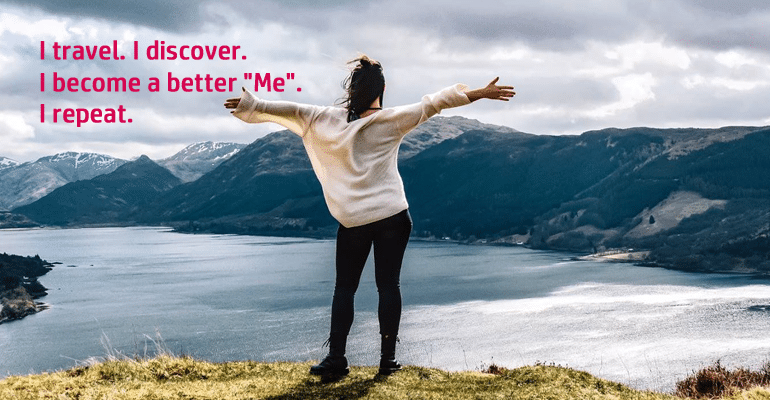 I travel to discover a better me
