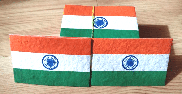 Eco-friendly flag made of seed paper