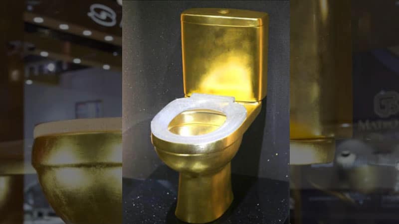 Solid Gold Toilet, Set With Over 40,000 Diamonds
