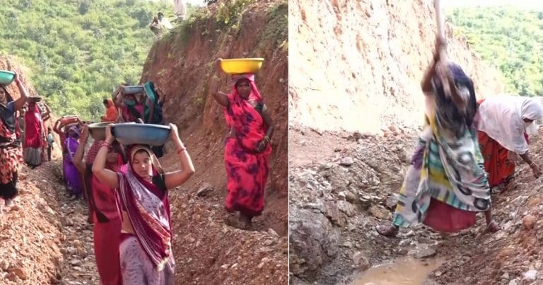 250 Women Dug For 18 Months Through A Hill To Solve Water Shortage Problem In Their Village