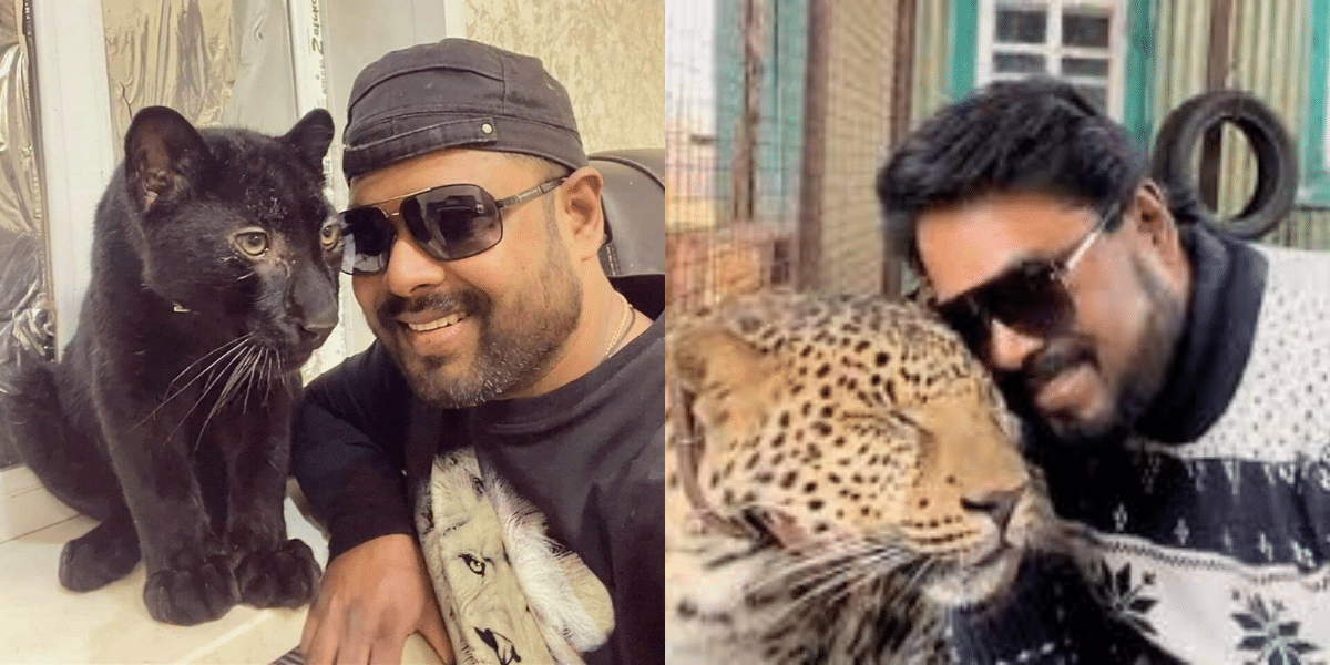 Indian Doctor in Ukraine with pet Panther and Jaguar Giriraj Patil