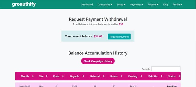 Request payment from your account